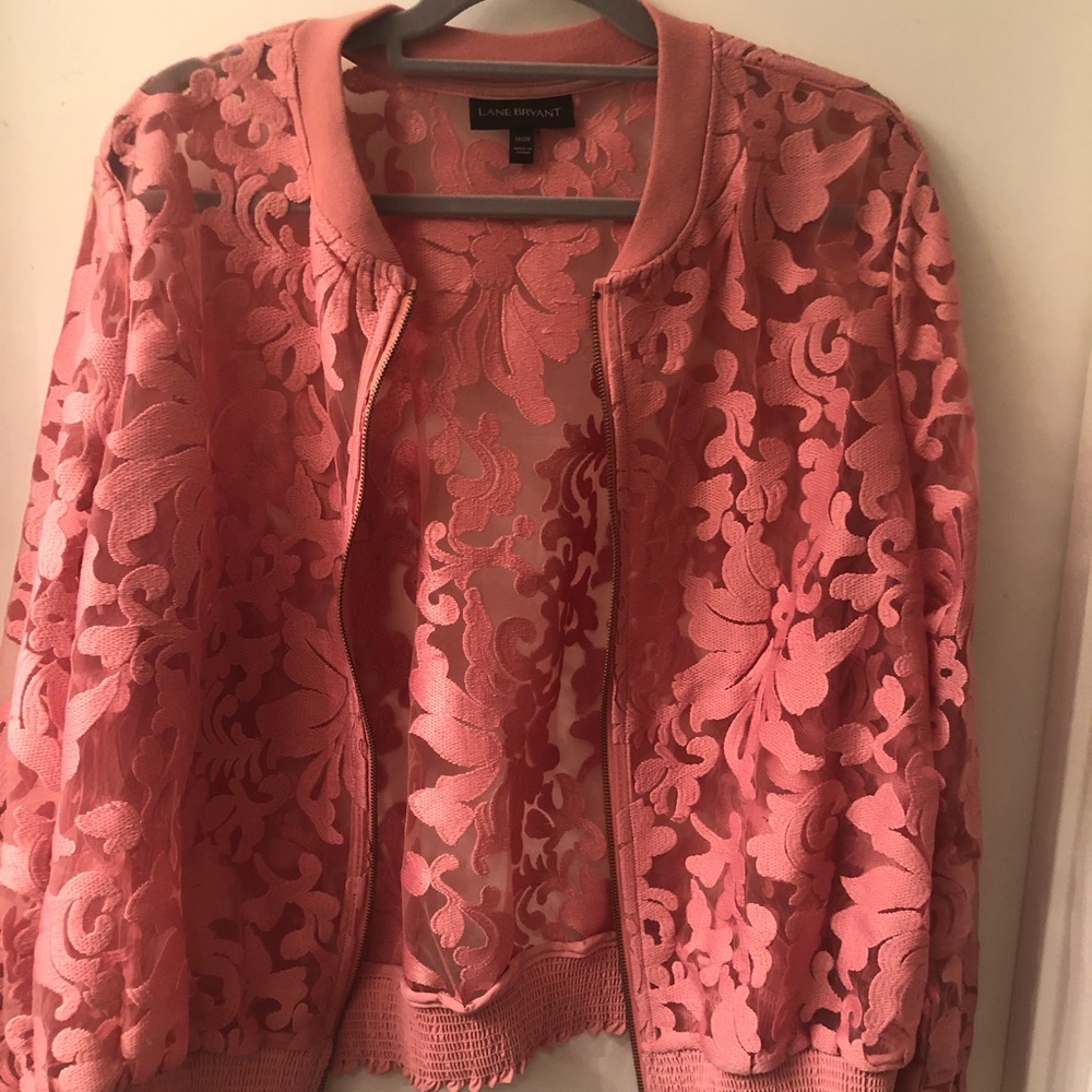 Pink Lace Bomber Jacket-Lane Bryant Size 18/20